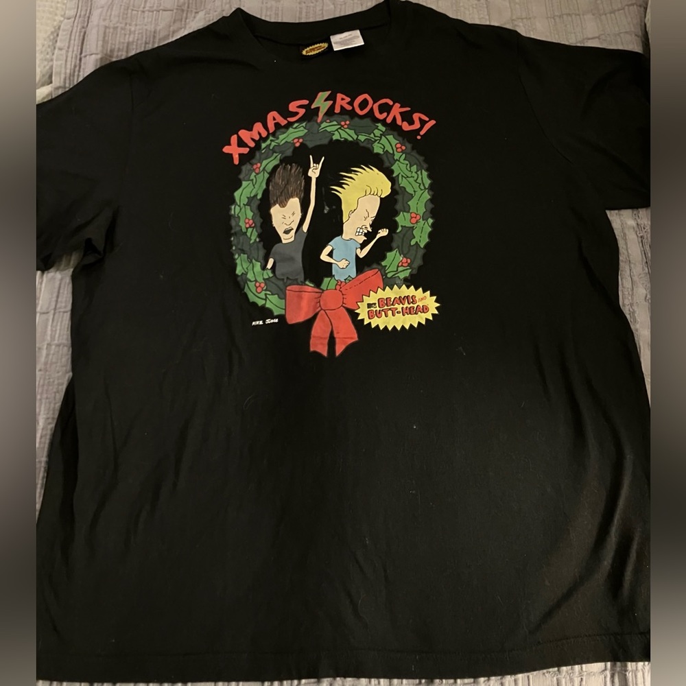 Vintage MTV Beavis and Butthead XMAS ROCKS 2012 TShirt Mens sz XL RARE NM